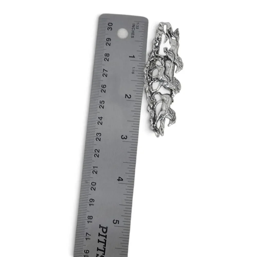Silver Cloud Inc Sterling Silver Running Horses Brooch Pin Southwestern